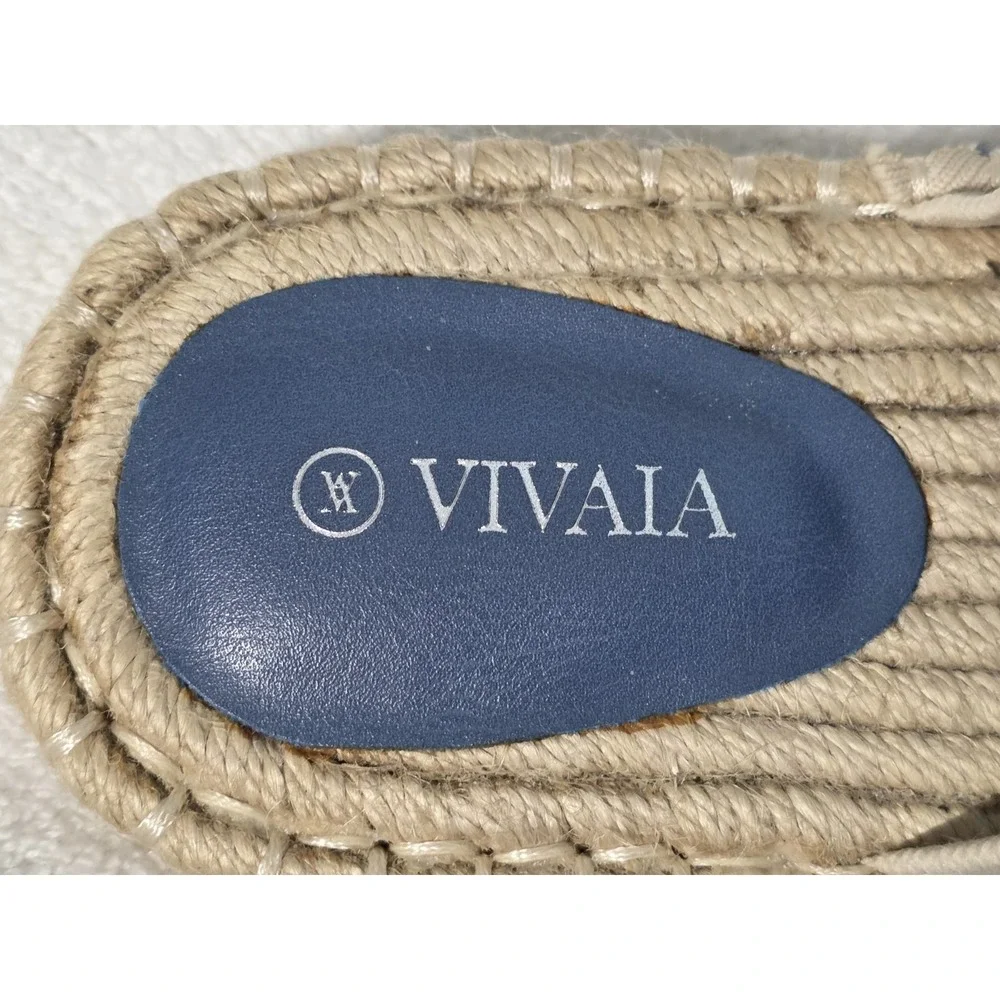 VIVAIA Womens Size 39 Denim Espadrille Mules Slip On Loafers Casual Shoes